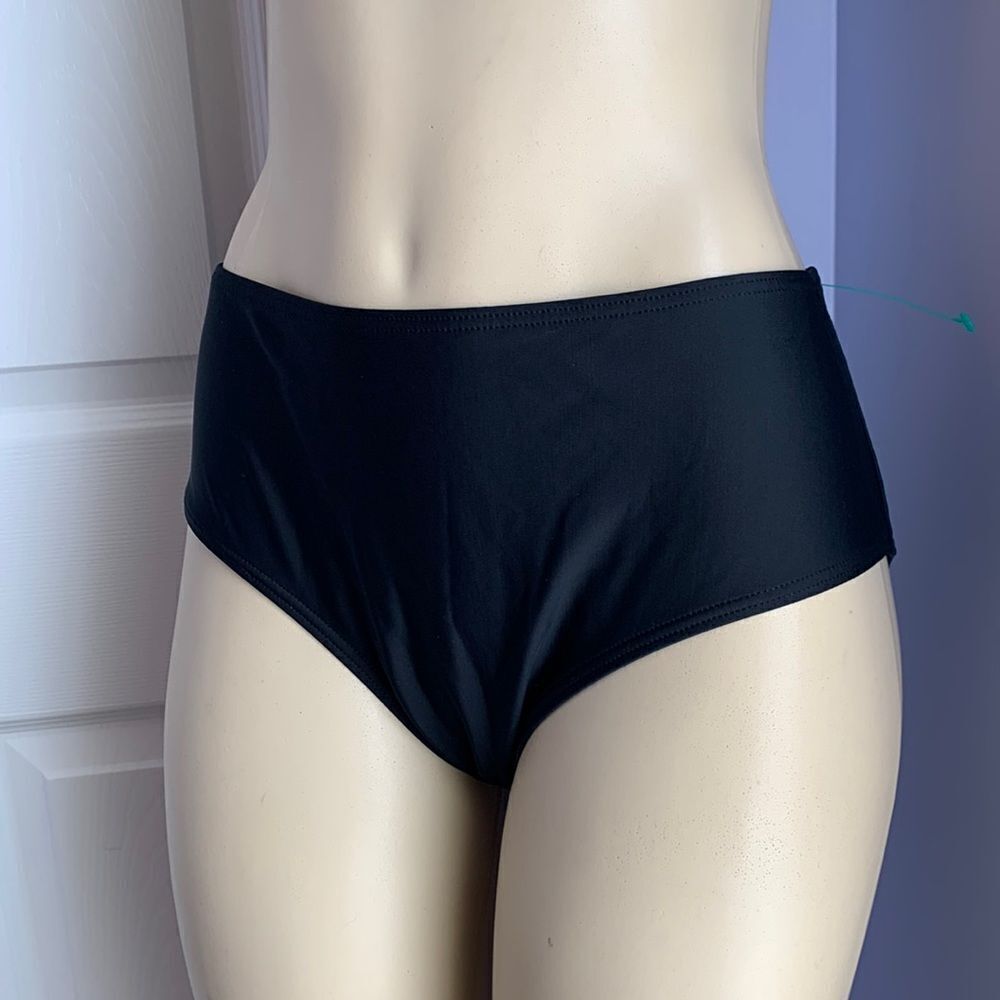 Designer Plus Swim Bikini Bottoms Swimwear 2X black
